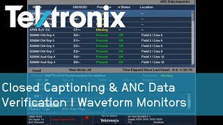 Closed Captioning & ANC Data Verification | Waveform Monitors | Tektronix