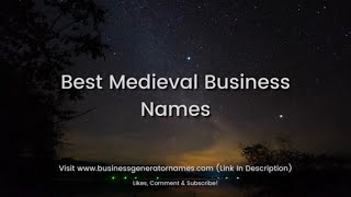 Best Medieval Business Names | Business Name | Company Name | Store Name