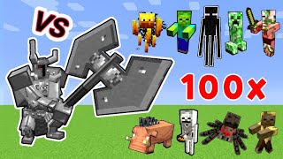 Ferrous Wroughtnaut Vs. Minecraft Mobs 1vs100