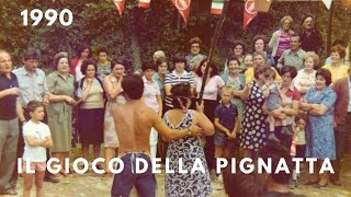 Il gioco della pignatta giochi di una volta festa campestre picnic di Pasquetta Friuli anni 90