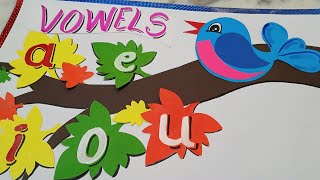 Classroom decoration with Vowels TLM / How to make vowels TLM / Vowels TLM making idea