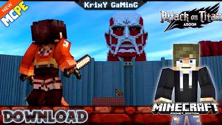 ATTACK ON TITAN MOD FOR MINECRAFT PE 1.19+ | A.O.T ADOON MCPE | 2022!