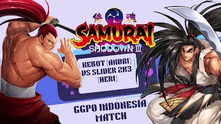 Samurai shodown 3 match, kebot (andri) vs slider 2k3 (heri), GGPO indonesia