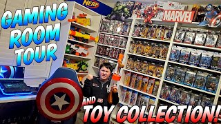 OUR GAMING ROOM & TOY COLLECTION TOUR! Marvel, Fortnite, Nerf, Disney, Star Wars & More Collectibles