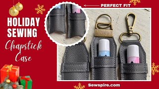 Faux Leather Chapstick Case for Key Fob or Bag - Perfect holiday gift for Guys & Gals of all ages!