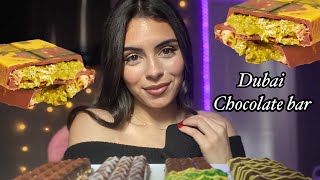 Asmr|| Viral Dubai chocolate bar(crunchy, cupped eating sounds)