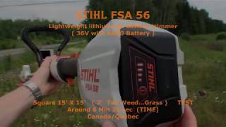 Stihl FSA 56 Trimmer ( 15'x15' Square 2' Tall Weed ) TEST