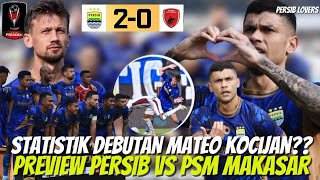 ⚽ Uniknya Statistik Debutan Mateo Kocijan Bersama Persib? Review Persib vs psm Piala Presiden 2024