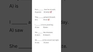 Grammar Exercises with Answers | Grammar quiz | English Grammar Questions by McQuiz Official #shorts