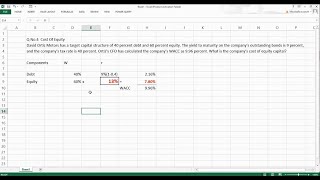 Weighted Average Cost of Capital (WACC) - Cost of Equity (rs) in tabular form