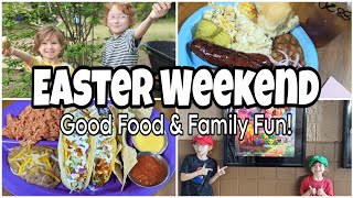 EASTER WEEKEND VLOG | Easy Meals & Family Fun | Random Hauls, Dinners, & More