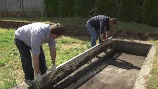 Trampa de sedimentos y barrera de basura