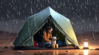 Sleep in the tent on rainy day | Sleep Instantly with Heavy Rain on Tent