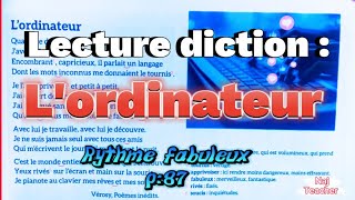 Lecture diction : L'ordinateur / mes apprentissages en français CE6 unité 3 page: 87