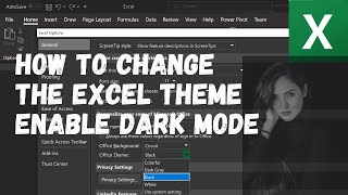 How to change the Excel Theme ||Enable Dark Mode