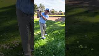 Short game pitching natural energy. Don’t decelerate. #golf #golfswing #golftechnique