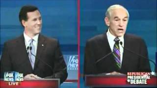 Ron Paul Uses Gotcha Question To Slam Rick Santorum! ALL The Time Dr Paul Got In First Segment