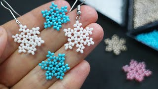 ❄️SIMPLE BEADED SNOWFLAKES❄️DIY