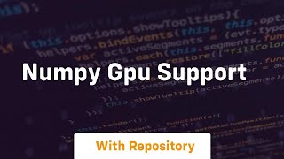 numpy gpu support