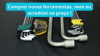 Comprei ferramentas novas, você não vai acreditar nos preços, fiquei até impressionado.