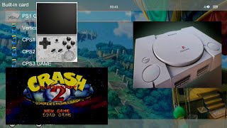 Ambernic RG35XX PS1 Crash Bandicoot Gameplay (Direct Feed)