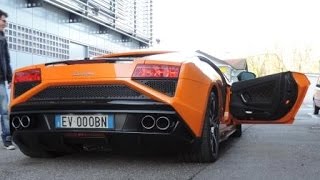 Orange Gallardo Revs and Acceleration in Monza's Tunnel