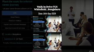 Walk-in drive TCS Whitefield Bengaluru|Hiring for Multiple IT Roles|Walk-In Drive on 14th Sep 2024