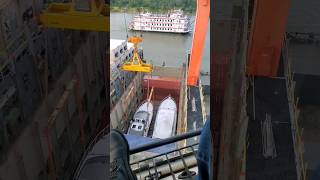 konecranes Gattward crane (CERT CRANE OP) DISCHARGING 2 YACHT #yacht #crane #ship #truck #shorts