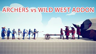 ARCHERS TEAM vs WILD WEST ADDON DLC TEAM - Totally Accurate Battle Simulator TABS