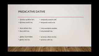 How to explain the Predicative Dative