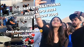 SURAT INTERNATIONAL AUTO EXPO 2024 | STUNT SHOW VLOG | CRAZY PUBLIC REACTIONS | AJAZ AZHAR | GIXXER