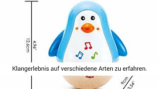 Hape E0331 - Stehauf-Pinguin, Stehaufmännchen mit Klang, blau, ab 6 Monaten