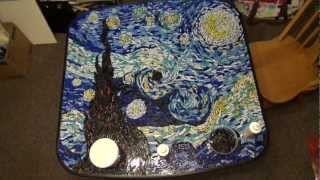 Stain Glass Van Gogh Patio Table Near Finish