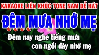 Karaoke Liên Khúc Nhạc Sống Tone Nam | Đêm Mưa Nhớ Mẹ