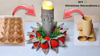 DIY ♻️ Christmas Decorations with Toilet Paper Rolls and Egg Wraps