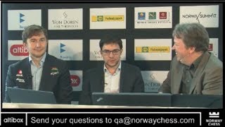 ANALYSIS WITH GMs SERGEY KARJAKIN AND MAXIME VACHIER-LAGRAVE - NORWAY CHESS 2017 ROUND 9