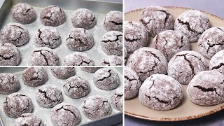 Chocolate Crinkle Cookies Recipe | Easy Chocolate Cookies Recipe