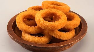 Make onion rings in less oil!make onion rings at home easily!