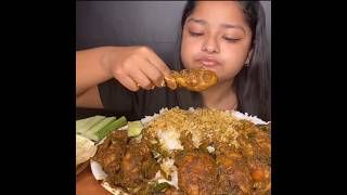 ASMR: EATING SPICY CHICKEN CURRY🔥 BASMATI RICE || #shorts #mukbangn#asmreating #mukbangasmr #asmr