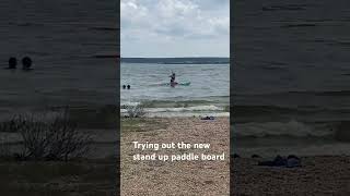 Paddle boarding at the lake