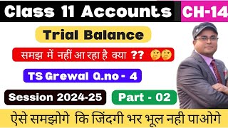 Trial Balance Class 11 Accounts | TS Grewal Q.no 4 | Part -2 👆