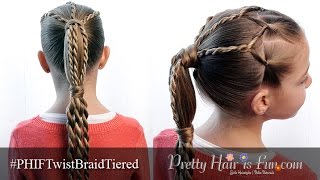 Rope Twist Braid Tiered Ponytail Hairstyle | Pretty Hair is Fun