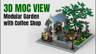 Modular Garden with Coffee Shop | Lego MOC