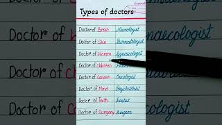 Types of doctors 👩‍⚕️💯 #learnenglish #english #spokenenglish #education #grammer