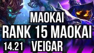 MAOKAI & Kog'Maw vs VEIGAR & Ezreal (SUP) | Rank 15 Maokai | KR Challenger | 14.21