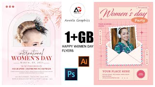 International Happy Women Day Flyers In PSD & AI Files |Aneela Graphics|