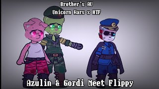 Azulin & Gordi Meet Flippy | Brother's AU | Unicorn Wars × HTF | Gacha