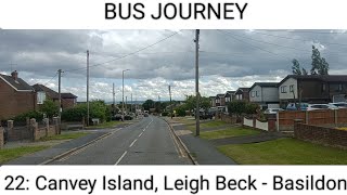 🇬🇧 BUS JOURNEY | First Essex 22: Canvey Island, Leigh Beck - Basildon