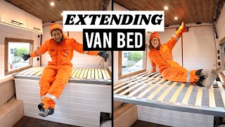 Space-Saving Slide Out Bed in Our Van Conversion | CAMPERVAN BED | How We Made Our Pull-Out Bed