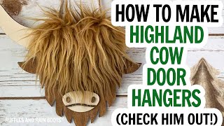 DIY Highland Cow Door Sign / Free Highland Cow Pattern / Laser Cutting / xTool M1 Project Idea